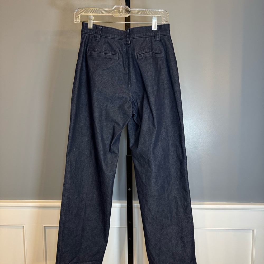L.L.Bean Classic Fit High Rise Straight Leg Dark Wash Denim Pants 4 - Picture 9 of 12